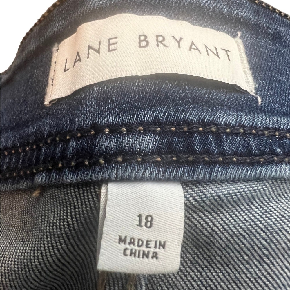 Lane Bryant Denim Embellished Three-Button Womens Dark‎ Wash Jeggings Size 18 - Picture 4 of 7